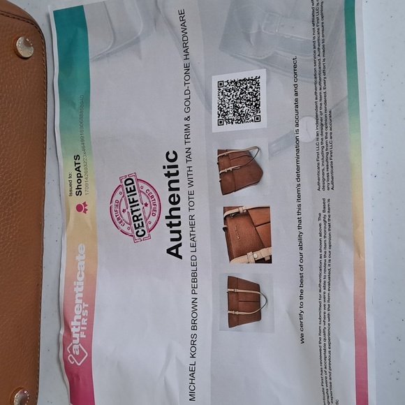 Michael Kors BEDFORD Pebble Leather Pocket Tote ACORN/GOLD - Picture 12 of 13